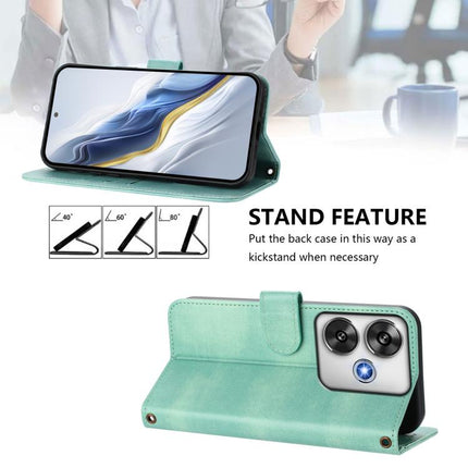 Line Splicing Buckle Retro Leather Phone Case, For Xiaomi Poco F6 5G, For Xiaomi Poco F6 Pro 5G, For Xiaomi Poco X6 Neo 5G
