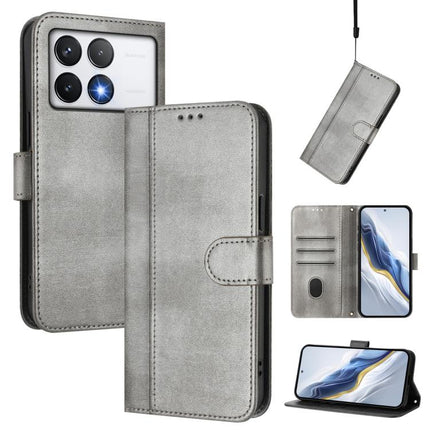 Line Splicing Buckle Retro Leather Phone Case, For Xiaomi Poco F6 5G, For Xiaomi Poco F6 Pro 5G, For Xiaomi Poco X6 Neo 5G