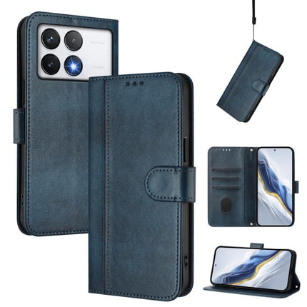Line Splicing Buckle Retro Leather Phone Case, For Xiaomi Poco F6 5G, For Xiaomi Poco F6 Pro 5G, For Xiaomi Poco X6 Neo 5G