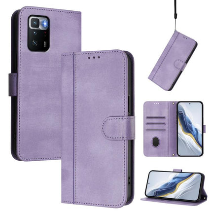 Line Splicing Buckle Retro Leather Phone Case, For Xiaomi Poco X4 Pro 5G, For Xiaomi 11T / 11T Pro, For Xiaomi Poco X3 GT