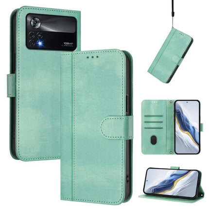 Line Splicing Buckle Retro Leather Phone Case, For Xiaomi Poco X4 Pro 5G, For Xiaomi 11T / 11T Pro, For Xiaomi Poco X3 GT