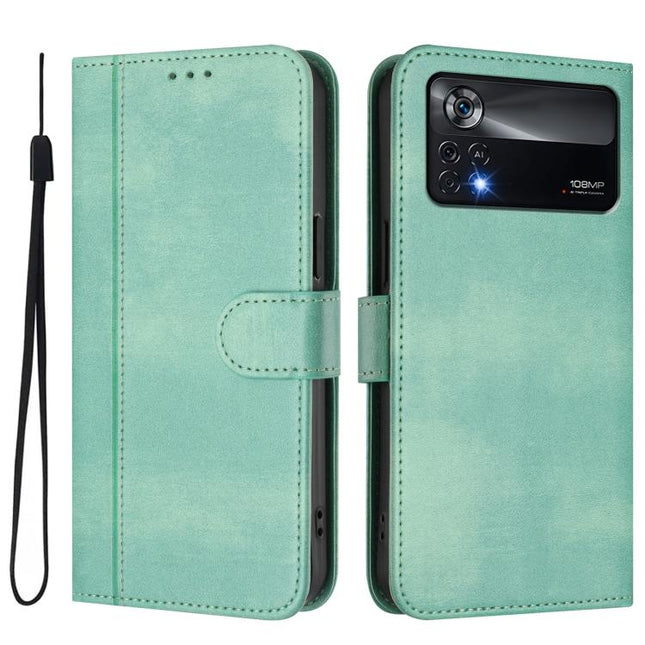 Line Splicing Buckle Retro Leather Phone Case, For Xiaomi Poco X4 Pro 5G, For Xiaomi 11T / 11T Pro, For Xiaomi Poco X3 GT
