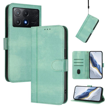 Line Splicing Buckle Retro Leather Phone Case, For Xiaomi Poco X6 Pro 5G, For Xiaomi 14 Ultra 5G, For Xiaomi 14 Pro 5G