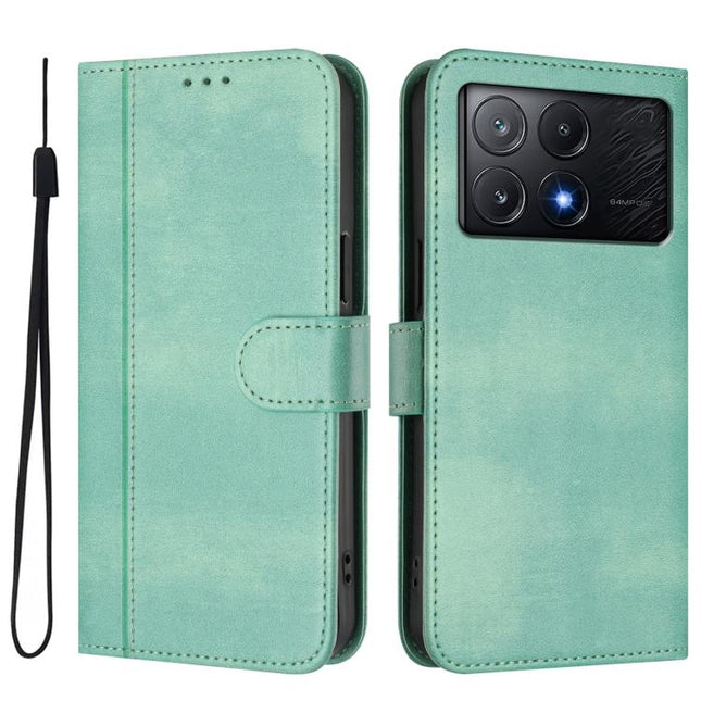 Line Splicing Buckle Retro Leather Phone Case, For Xiaomi Poco X6 Pro 5G, For Xiaomi 14 Ultra 5G, For Xiaomi 14 Pro 5G