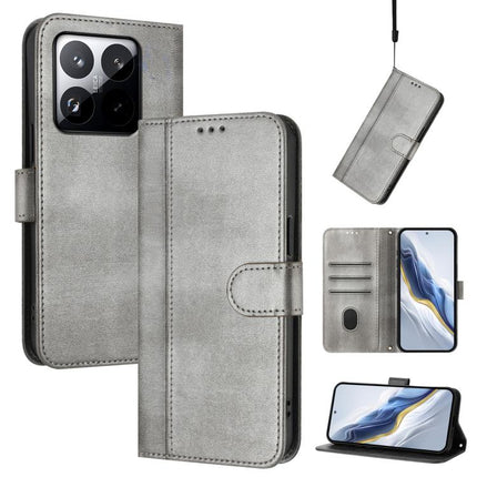 Line Splicing Buckle Retro Leather Phone Case, For Redmi 15 5G / 4G EU 171mm, For Xiaomi 15T Pro 5G, For Xiaomi 15T 5G