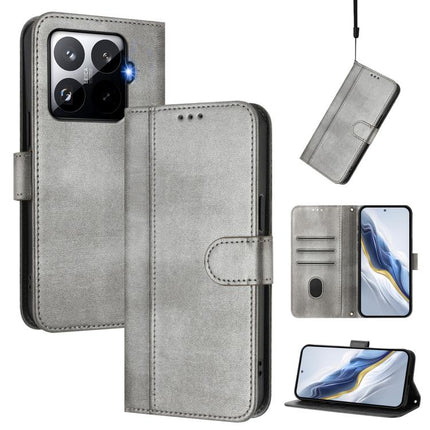 Line Splicing Buckle Retro Leather Phone Case, For Redmi 15 5G / 4G EU 171mm, For Xiaomi 15T Pro 5G, For Xiaomi 15T 5G