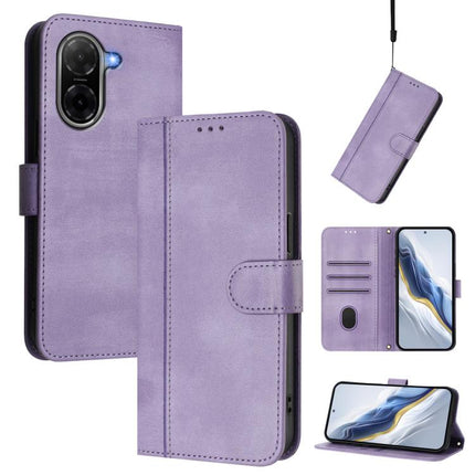 Line Splicing Buckle Retro Leather Phone Case, For Redmi A7 / A5 4G 171mm / Poco C71, For Xiaomi 17 Max 5G, For Redmi K90 Max 5G