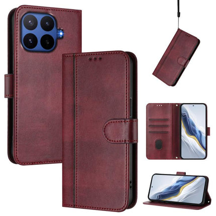 Line Splicing Buckle Retro Leather Phone Case, For Xiaomi 17T Pro 5G, For Redmi A7 Pro 171mm / Poco C85x 5G, For Redmi 15a 5G