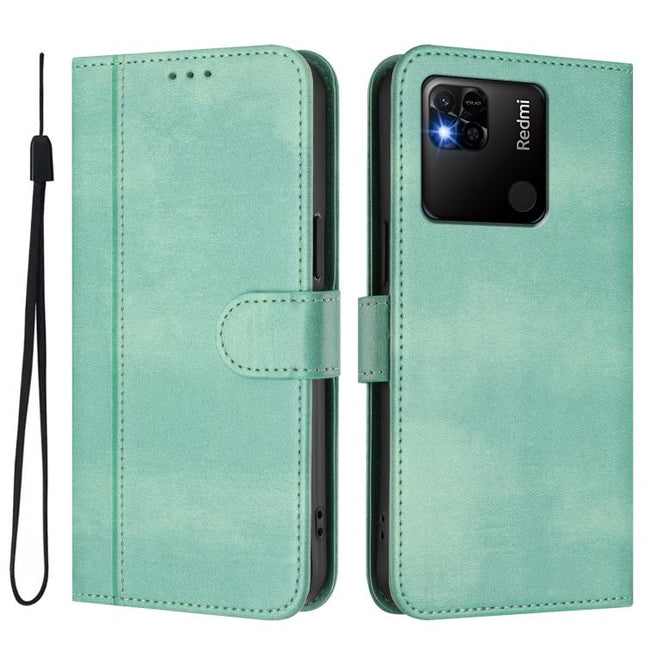 Line Splicing Buckle Retro Leather Phone Case, For Redmi 10A / 9C, For Redmi 10 4G 2021 / 2022 Global, For Redmi K40 / K40 Pro