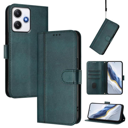 Line Splicing Buckle Retro Leather Phone Case, For Redmi Note 13 5G Global, For Redmi Note 13 Pro+ 5G Global, For Redmi 12 5G / 4G Global