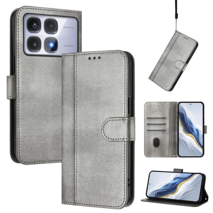 Line Splicing Buckle Retro Leather Phone Case, For Redmi Note 14 Pro 4G Global, For Redmi Note 14 4G 163.25mm, For Redmi K70 Ultra