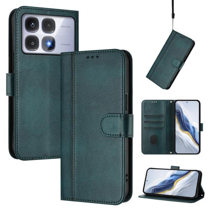 Line Splicing Buckle Retro Leather Phone Case, For Redmi Note 14 Pro 4G Global, For Redmi Note 14 4G 163.25mm, For Redmi K70 Ultra