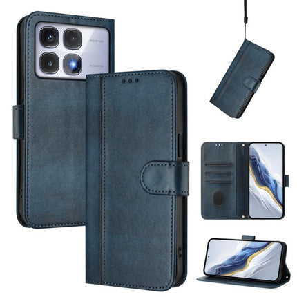 Line Splicing Buckle Retro Leather Phone Case, For Redmi Note 14 Pro 4G Global, For Redmi Note 14 4G 163.25mm, For Redmi K70 Ultra