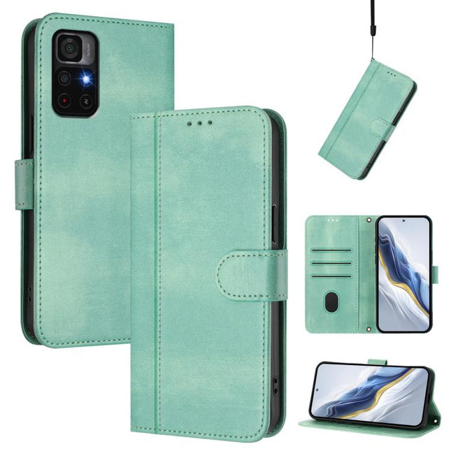 Line Splicing Buckle Retro Leather Phone Case, For Redmi 11A 4G Global, For Redmi Note 10 4G / Note 10S 4G, For Redmi Note 11S 5G / Xiaomi Poco M4 Pro 5G