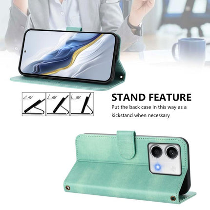 Line Splicing Buckle Retro Leather Phone Case, For Redmi Note 13 5G Global, For Redmi Note 13 Pro+ 5G Global, For Redmi 12 5G / 4G Global