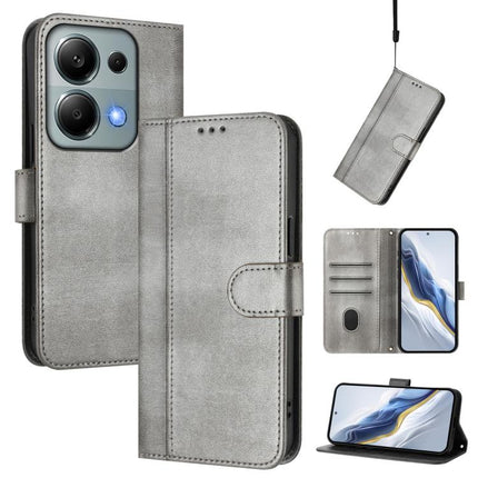 Line Splicing Buckle Retro Leather Phone Case, For Redmi 13 5G / 4G Global, For Redmi A3 4G / A3x 4G, For Redmi Note 13 Pro 4G Global