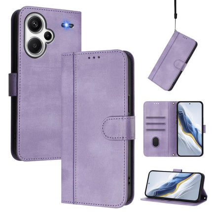 Line Splicing Buckle Retro Leather Phone Case, For Redmi Note 13 5G Global, For Redmi Note 13 Pro+ 5G Global, For Redmi 12 5G / 4G Global