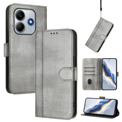 Line Splicing Buckle Retro Leather Phone Case, For Redmi Note 14 Pro 5G India / Note 14 Pro+, For Redmi Note 14 5G India, For Redmi 14C 4G / 14R 5G Global / A3 Pro