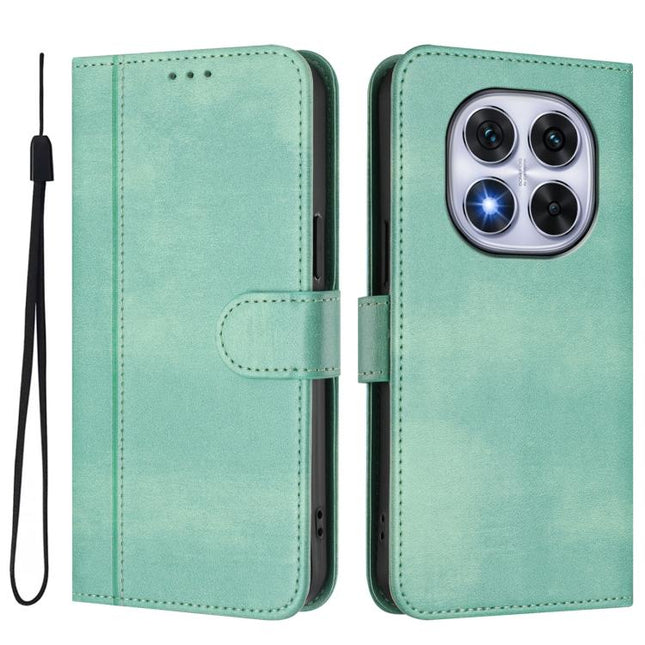 Line Splicing Buckle Retro Leather Phone Case, For Redmi Note 14 Pro 5G India / Note 14 Pro+, For Redmi Note 14 5G India, For Redmi 14C 4G / 14R 5G Global / A3 Pro