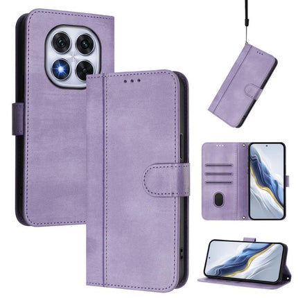 Line Splicing Buckle Retro Leather Phone Case, For Redmi Note 14 Pro 5G India / Note 14 Pro+, For Redmi Note 14 5G India, For Redmi 14C 4G / 14R 5G Global / A3 Pro