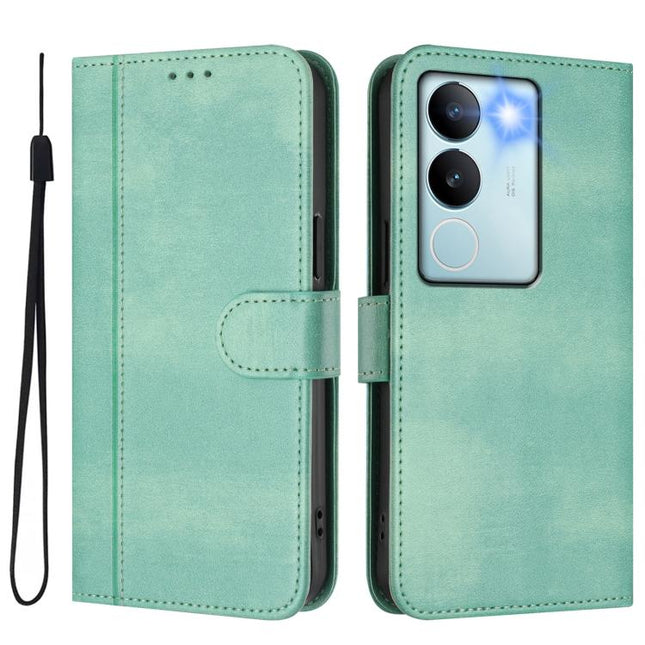 Line Splicing Buckle Retro Leather Phone Case, For vivo V29 5G Global / V29 Pro, For vivo Y17s 4G Global / Y17s 5G India, For vivo Y78+ 5G / Y78 Global / V29 Lite