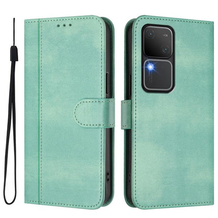 Line Splicing Buckle Retro Leather Phone Case, For vivo V30 5G / V30 Pro 5G Global, For vivo V29e 5G / V30 Lite 5G Global, For vivo Y36 5G / 4G / Y27s 4G Global