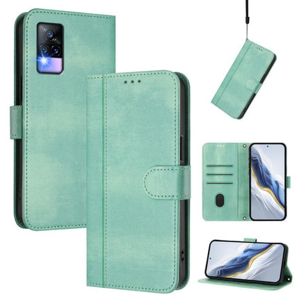 Line Splicing Buckle Retro Leather Phone Case, For vivo Y76 5G, For vivo Y73 2021, For vivo Y52s 5G / iQOO U3 / Y31s 5G