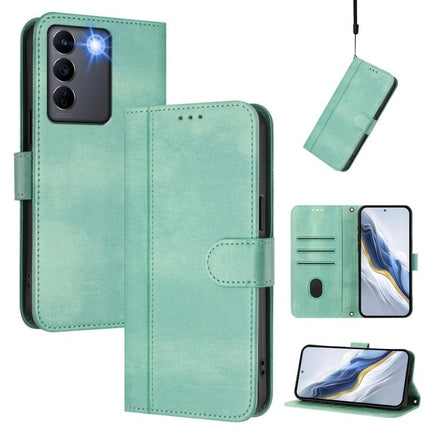 Line Splicing Buckle Retro Leather Phone Case, For vivo V27 5G / V27 Pro 5G Global, For vivo V27e 4G / T2 4G Global, For vivo Y72 5G / Y52 5G / iQOO Z3