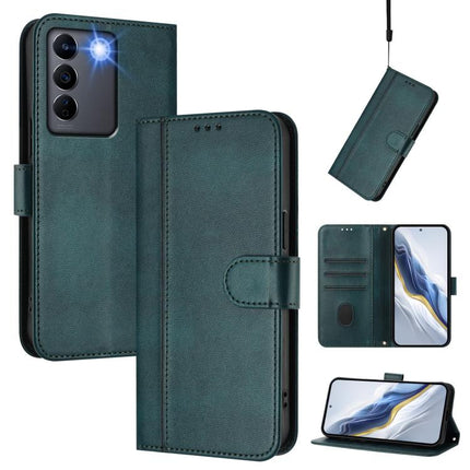 Line Splicing Buckle Retro Leather Phone Case, For vivo V27 5G / V27 Pro 5G Global, For vivo V27e 4G / T2 4G Global, For vivo Y72 5G / Y52 5G / iQOO Z3