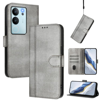 Line Splicing Buckle Retro Leather Phone Case, For vivo V30 5G / V30 Pro 5G Global, For vivo V29e 5G / V30 Lite 5G Global, For vivo Y36 5G / 4G / Y27s 4G Global