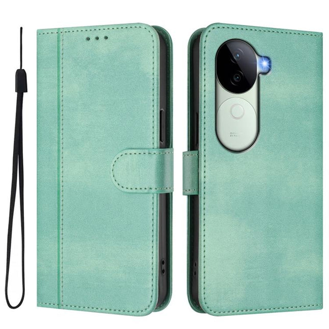 Line Splicing Buckle Retro Leather Phone Case, For vivo V40e 5G India / iQOO Z9s 5G, For vivo V40 5G / V40 Pro 5G Global, For vivo iQOO Z9s Pro 5G / T3 Pro 5G India