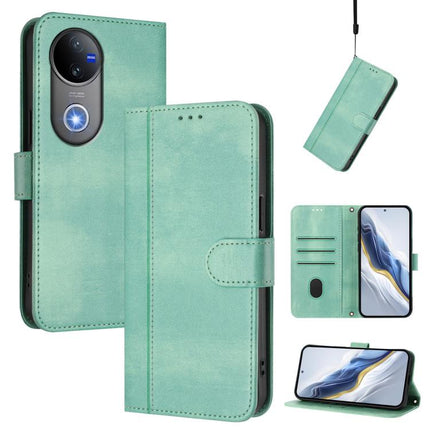 Line Splicing Buckle Retro Leather Phone Case, For vivo Y29 4G Global, For vivo V50 5G Global, For vivo S20 5G