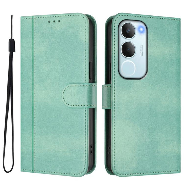 Line Splicing Buckle Retro Leather Phone Case, For vivo Y19s 4G Global, For vivo X200 Pro mini, For vivo Y100 5G IDN / T3 5G IDN
