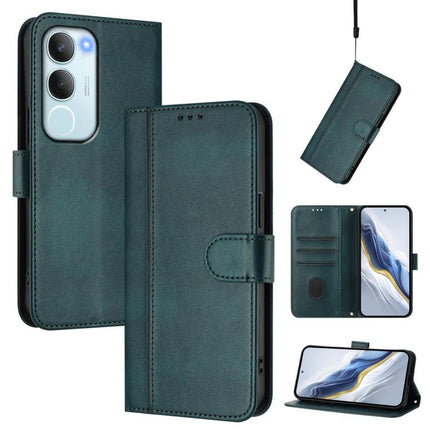 Line Splicing Buckle Retro Leather Phone Case, For vivo Y19s 4G Global, For vivo X200 Pro mini, For vivo Y100 5G IDN / T3 5G IDN