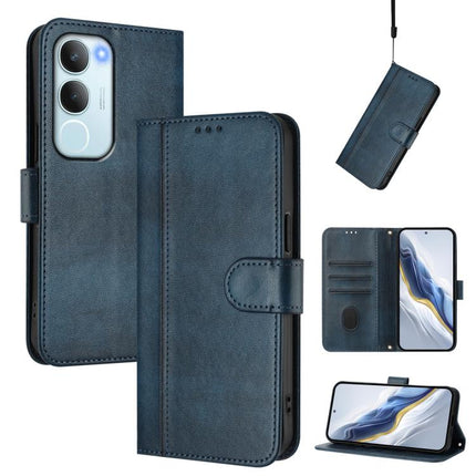 Line Splicing Buckle Retro Leather Phone Case, For vivo Y19s 4G Global, For vivo X200 Pro mini, For vivo Y100 5G IDN / T3 5G IDN