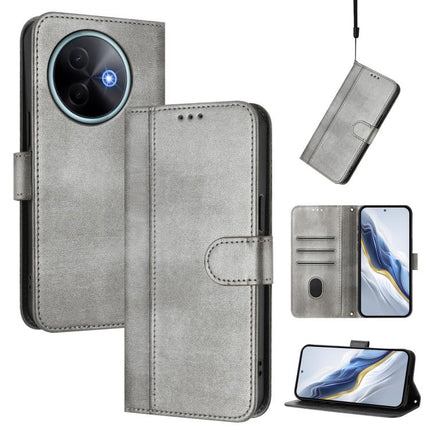 Line Splicing Buckle Retro Leather Phone Case, For vivo Y39 5G Global, For vivo V50 Lite 5G Global / V40 Lite 4G, For vivo Y04 4G Global / Y29s 5G