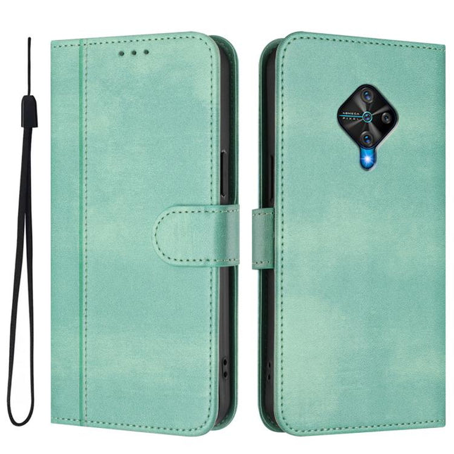 Line Splicing Buckle Retro Leather Phone Case, For vivo Y31 4G 2021 India / Y51A 2021, For vivo Y70s, For vivo Y30 4G Global