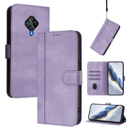 Line Splicing Buckle Retro Leather Phone Case, For vivo Y31 4G 2021 India / Y51A 2021, For vivo Y70s, For vivo Y30 4G Global