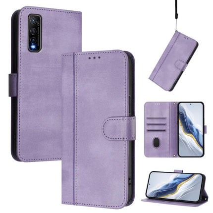 Line Splicing Buckle Retro Leather Phone Case, For vivo Y31 4G 2021 India / Y51A 2021, For vivo Y70s, For vivo Y30 4G Global