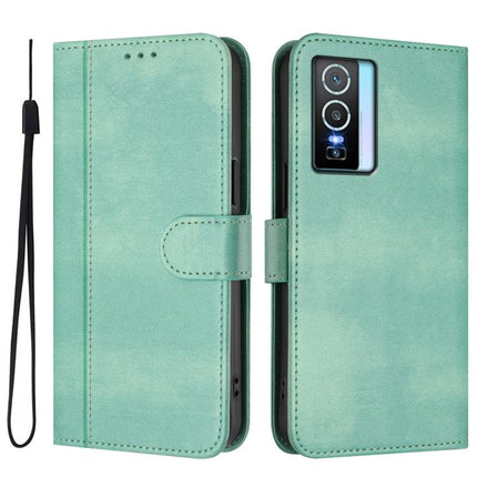 Line Splicing Buckle Retro Leather Phone Case, For vivo Y76 5G, For vivo Y73 2021, For vivo Y52s 5G / iQOO U3 / Y31s 5G