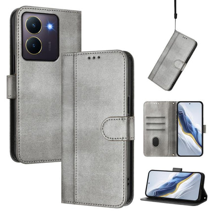 Line Splicing Buckle Retro Leather Phone Case, For vivo V30 5G / V30 Pro 5G Global, For vivo V29e 5G / V30 Lite 5G Global, For vivo Y36 5G / 4G / Y27s 4G Global