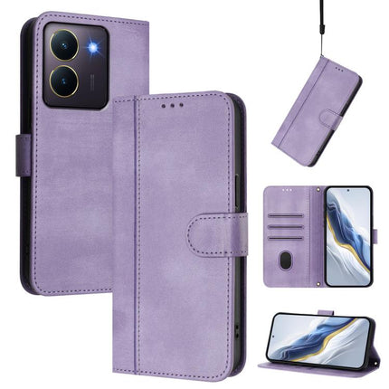 Line Splicing Buckle Retro Leather Phone Case, For vivo V30 5G / V30 Pro 5G Global, For vivo V29e 5G / V30 Lite 5G Global, For vivo Y36 5G / 4G / Y27s 4G Global