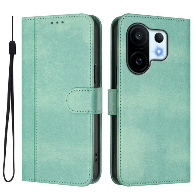 Line Splicing Buckle Retro Leather Phone Case, For vivo S30 Pro mini, For vivo S30, For vivo X200s 5G