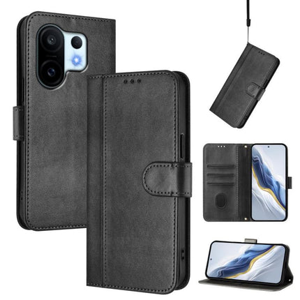 Line Splicing Buckle Retro Leather Phone Case, For vivo S30 Pro mini, For vivo S30, For vivo X200s 5G
