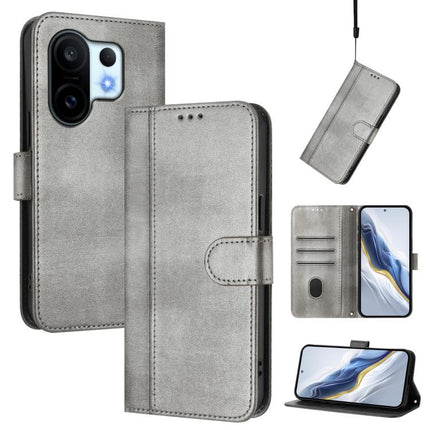 Line Splicing Buckle Retro Leather Phone Case, For vivo S30 Pro mini, For vivo S30, For vivo X200s 5G