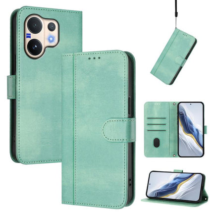 Line Splicing Buckle Retro Leather Phone Case, For vivo Y400 5G Global, For vivo Y400 4G, For vivo V60 5G Global