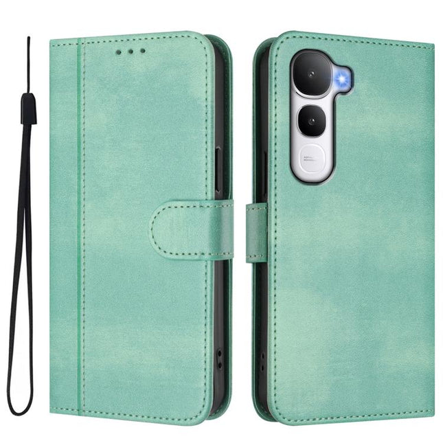 Line Splicing Buckle Retro Leather Phone Case, For vivo Y400 5G Global, For vivo Y400 4G, For vivo V60 5G Global