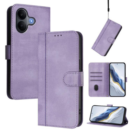 Line Splicing Buckle Retro Leather Phone Case, For vivo X300 5G, For vivo Y31 5G Global, For vivo V60 Lite 5G Global