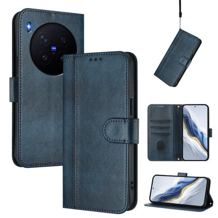 Line Splicing Buckle Retro Leather Phone Case, For vivo V70 FE 5G, For vivo X300 Ultra, For vivo X300 Pro 5G