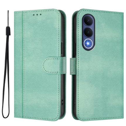Line Splicing Buckle Retro Leather Phone Case, For vivo V70 FE 5G, For vivo X300 Ultra, For vivo X300 Pro 5G